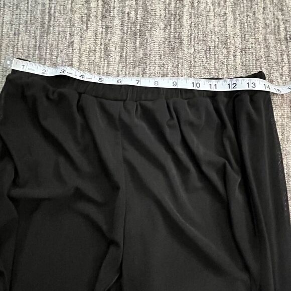 Womens Medium Wide Leg Pants Black Pull On Elastic Sheer Lined USA Flowy NWOT - Picture 5 of 7